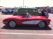 Red and White 1960 Corvette